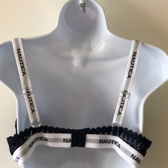Nautica Bra Navy Lace Underwire Light Pad 36C Adjustable Straps - Picture 3 of 5